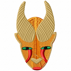African Masks Embroidery Design 8